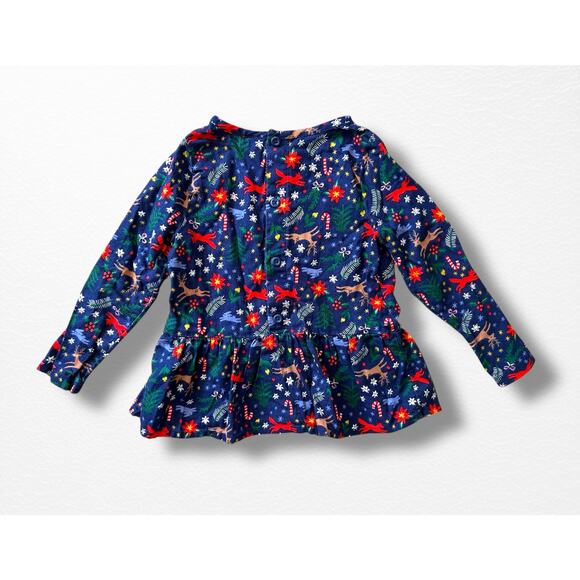 Hanna Andersson Flannel Peplum Winter Wonderland Top, Size 5 - Picture 5 of 6